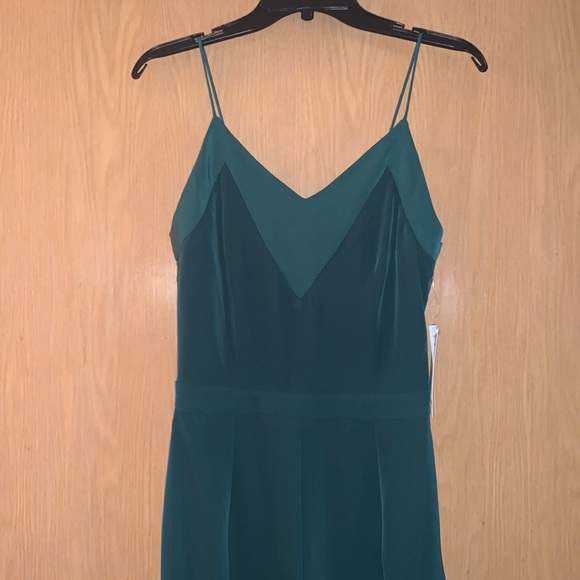 Forest Green V-neck Jumpsuit - Picture 4 of 7